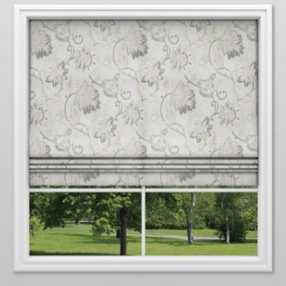 Roman shade Soft fold Blinds floral fabric light blocking 25x51 (1)